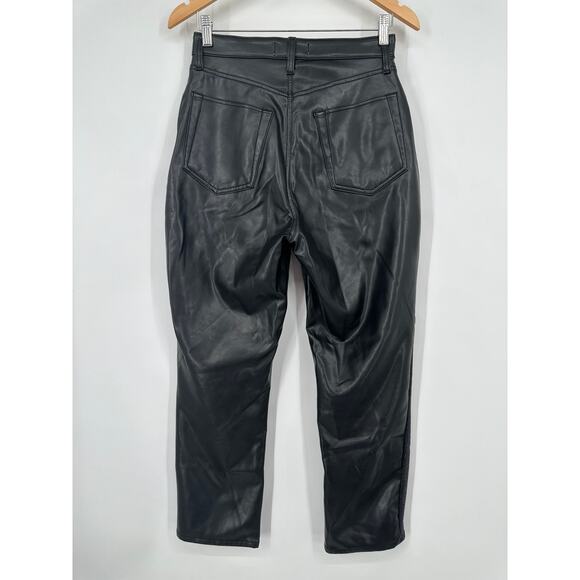 Abercrombie & Fitch Curve Love Ankle Straight Ultra High Rise Jeans Leather Pant - Picture 10 of 14